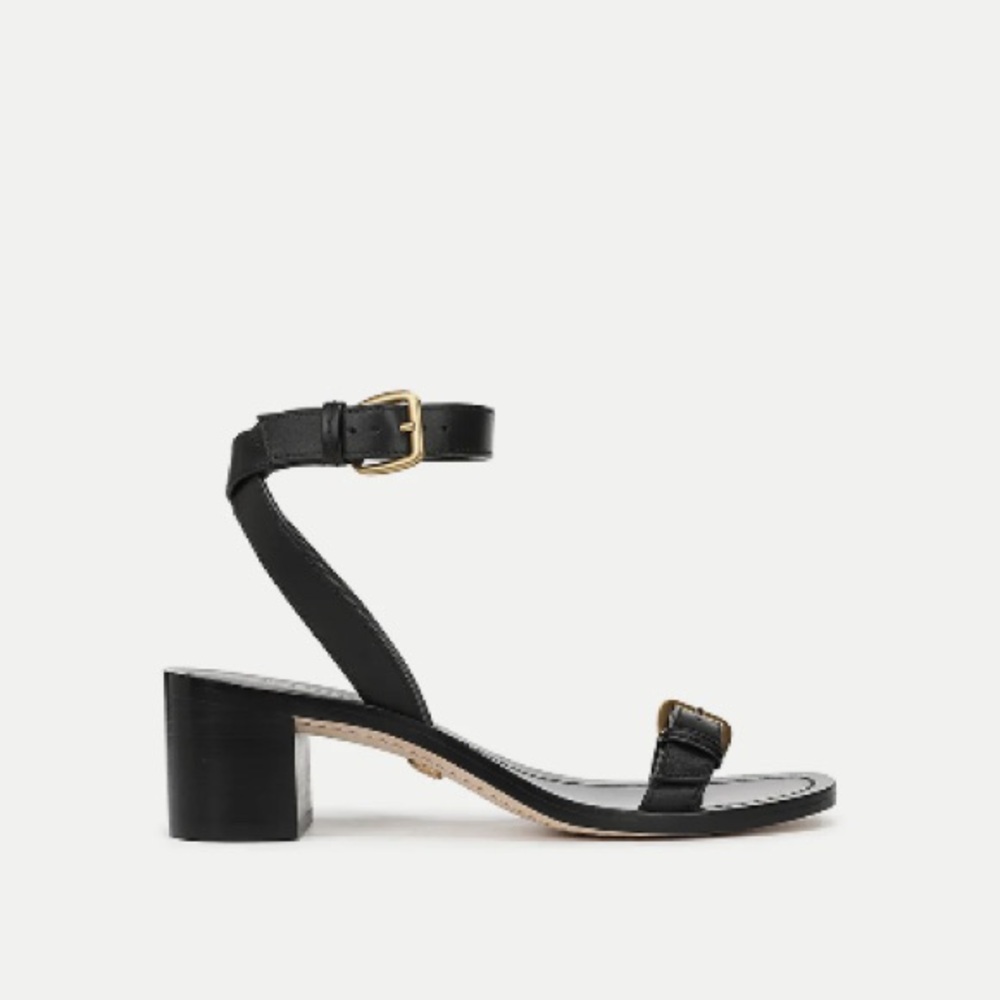 VERONICA BEARD ELIA BLACK BUCKLE SANDALS 8
